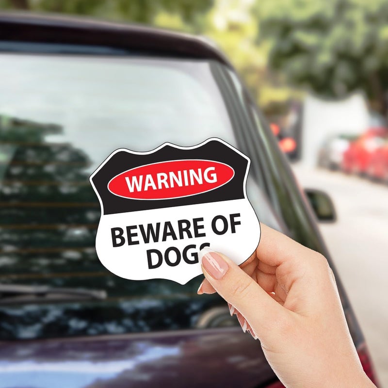 RABOWA Pack 8 Pcs Beware of Dog Sticker for Cars Vehicle Trucks Indoor Outdoor Window Laptops Warning Sign Bumper Stickers Waterproof Removable Vinyl Decals Car Exterior Home Accessories - Image 4
